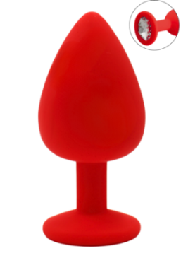 Plug rouge bijou cristal Large - DB-RY069CRED
